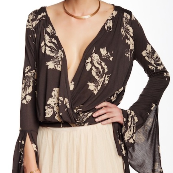 Free People Tops - Free People Fiona's Bell Sleeve Surplice Top M
